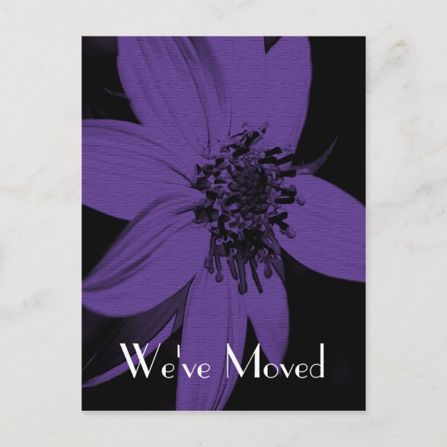 Postale Faire-part Purple Sunflower Nouvelle adresse Floral Art Carte (Devant)