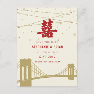 Postale Faire-part S_Double Lumières De Bonheur Enregistrer La Carte 