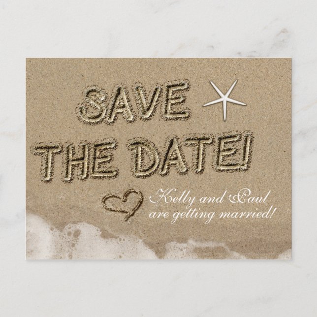 Postale Faire-part Sandy Beach ENREGISTRER LA DATE Mariage Date Carte (Devant)