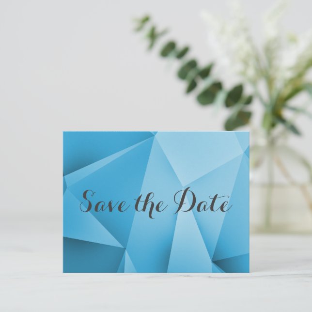 Postale Faire-part Sapphire Jewel Tones Enregistrer la date Carte pos (Debout devant)