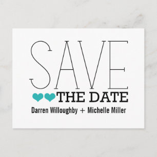 Postale Faire-part Sassy Typographie Enregistrer la date Carte postal