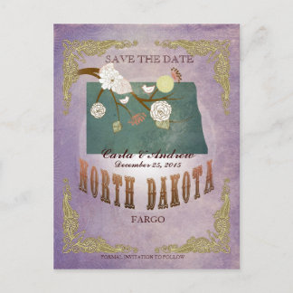 Postale Faire-part Sauver la date de lavande - Carte du ND avec de be