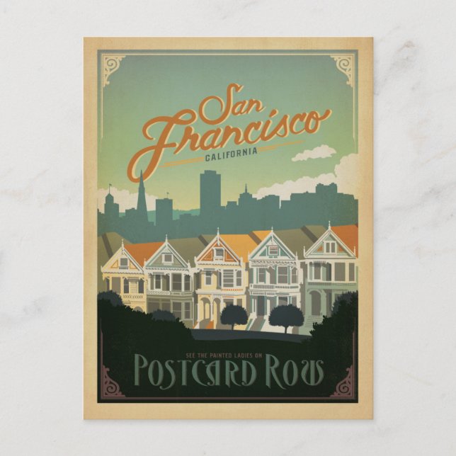 Postale Faire-part Save the date | San Francisco, CA - Ligne carte po (Devant)