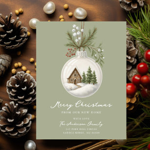 Postale Faire-part Scène d'ornement de carte de Noël pour nouvelle ma