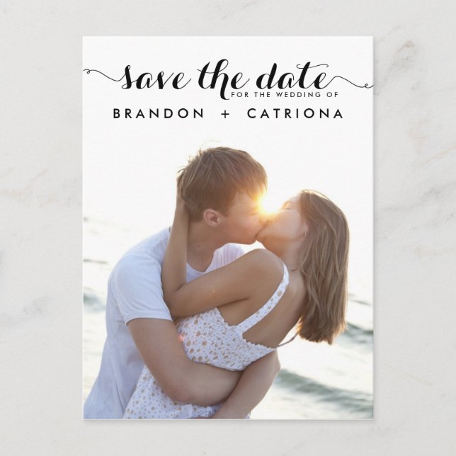POSTALE FAIRE-PART SCRIPT BLACK WHIMSICAL ENREGISTRER LA CARTE POSTAL (Devant)