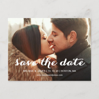 Postale Faire-part Script en gras | Photo Enregistrer la date Carte p