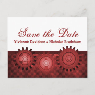 Postale Faire-part Steampunk Gears Enregistrer la date Carte postale,