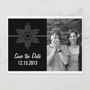 Postale Faire-part Sweet Snowflake Enregistrer la date carte postale,