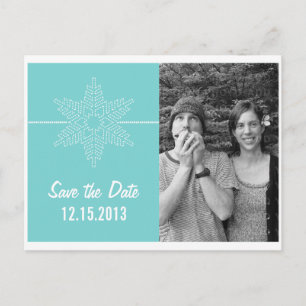 Postale Faire-part Sweet Snowflake Enregistrer la date Carte postale,