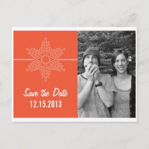 Postale Faire-part Sweet Snowflake Enregistrer la date Carte postale,