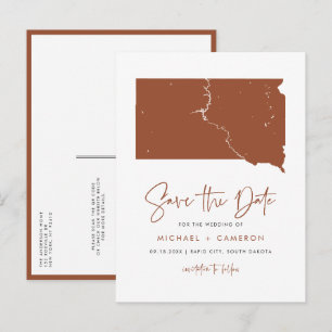 Postale Faire-part Terracotta South Dakota Carte QR Code Enregistrer 