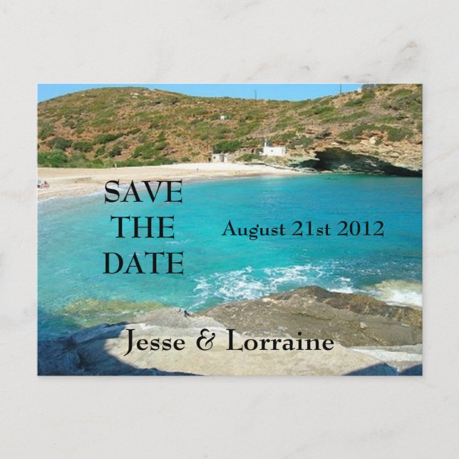 Postale Faire-part Thème de plage épousant 2 - sauvez la carte (Devant)