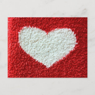 Postale Faire-part Tissu coeur rouge enregistrer la date carte postal