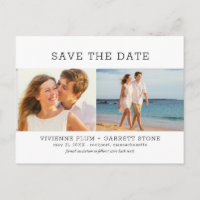 Trois mariage photo Enregistrer la date Carte post