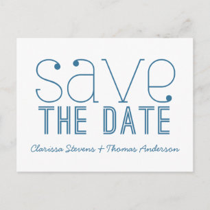 Postale Faire-part Typographie tendance Enregistrer la date Carte pos