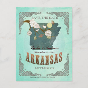 Postale Faire-part Vert Aqua Save The Date - Carte AR avec de jolis o