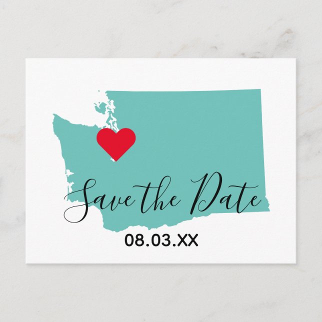 Postale Faire-part Votre carte de Washington en forme de couleurs Enr (Devant)