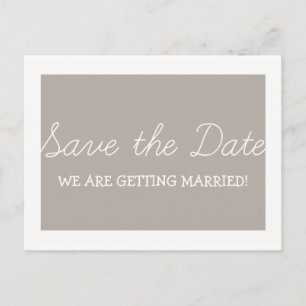 Postale Faire-part Whimsy Enregistrer la date Carte postale, Beige