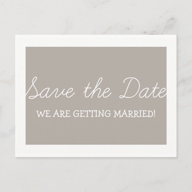 Postale Faire-part Whimsy Enregistrer la date Carte postale, Beige (Devant)