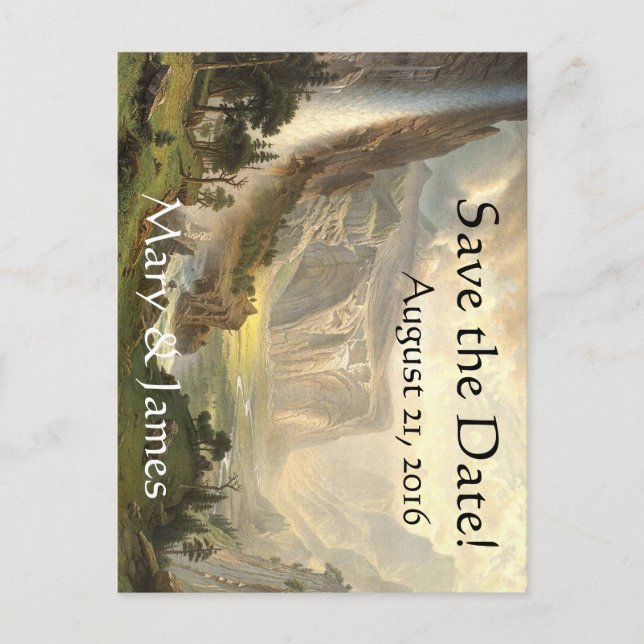 Postale Faire-part Yosemite Waterfall Vista Enregistrer la date Carte (Devant)