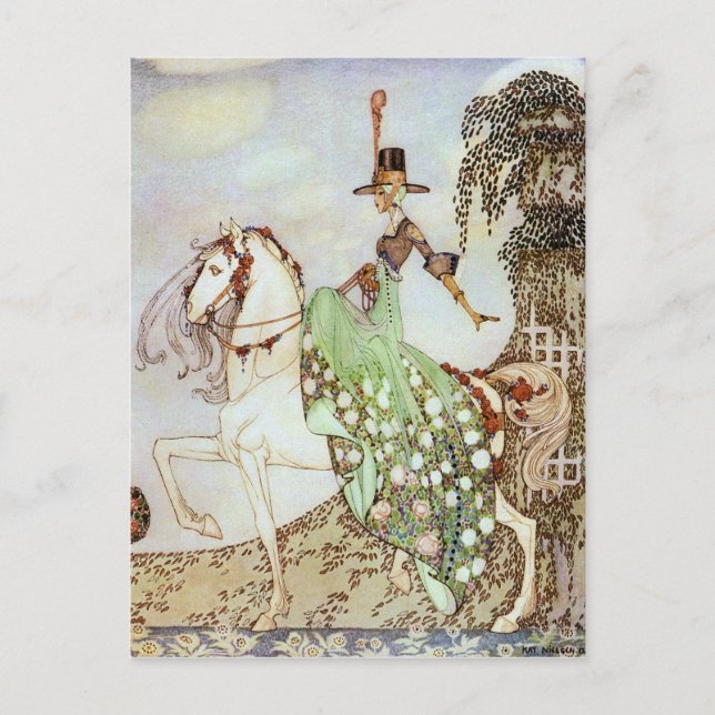Postale Fairy Tale Princess Riding dans le monde Carte pos (Devant)