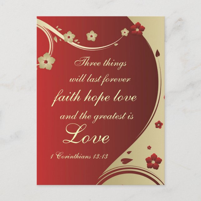 Postale Faith Hope Love Bible Verse Customisée Carte posta (Devant)