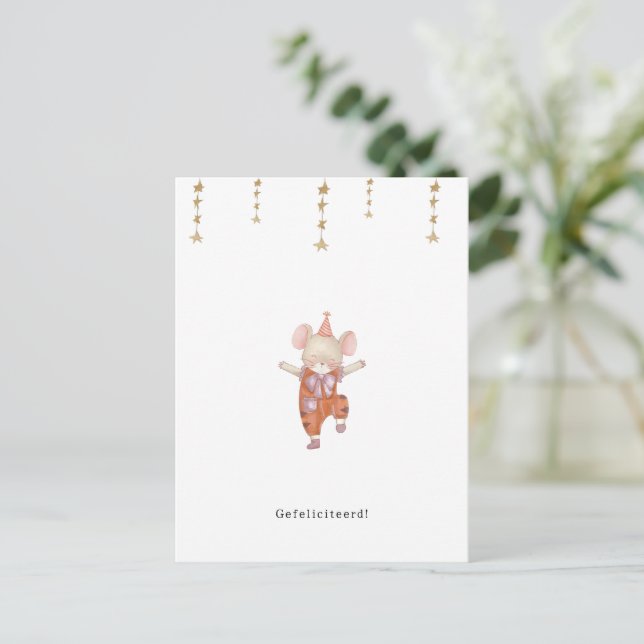 Postale Félicitations Carte de anniversaire Jarig Théorie  (Debout devant)