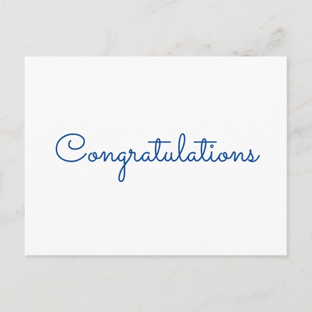 Postale félicitations carte de style de texte simple (Devant)