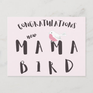 Postale Félicitations Nouvelle Maman Oiseau - Carte Postal