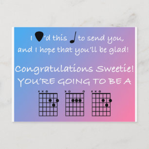 Postale Félicitations Papa - Musique - Guitare - Carte pos