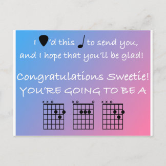 Postale Félicitations Papa - Musique - Guitare - Carte pos
