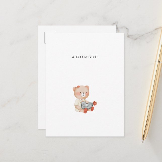 Postale Félicitations Petite Fille Carte de Naissance Nouv (Devant/Arrière en situation)