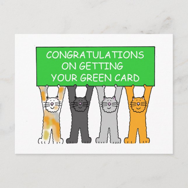 Postale Félicitations pour l'obtention de votre carte vert (Devant)