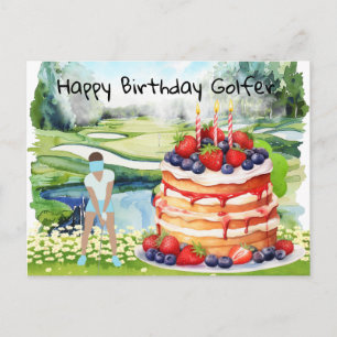 Postale Femme de golf joue au golf  Carte d'anniversaire g