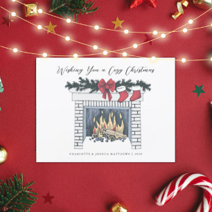 Postale Festive Cosy cheminée carte de Noël