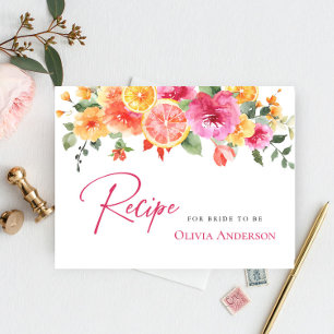 Postale Festive Fleurs Lumineuses Citrus Carte de recette 