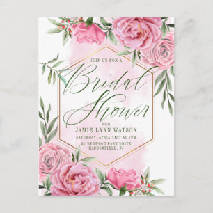 Postale Fête de mariage   Jolies roses aquarelles Carte po