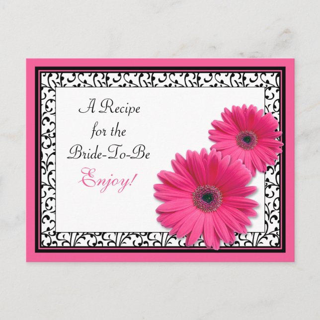 Postale Fête des mariées rose Gerber Daisy Carte Recette (Devant)