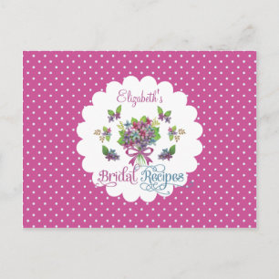 Postale Fête des mariées vintage de fleurs violettes Carte