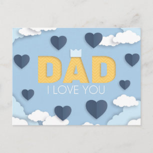 Postale Fête des pères, Papa Je t'aime Carte de notes