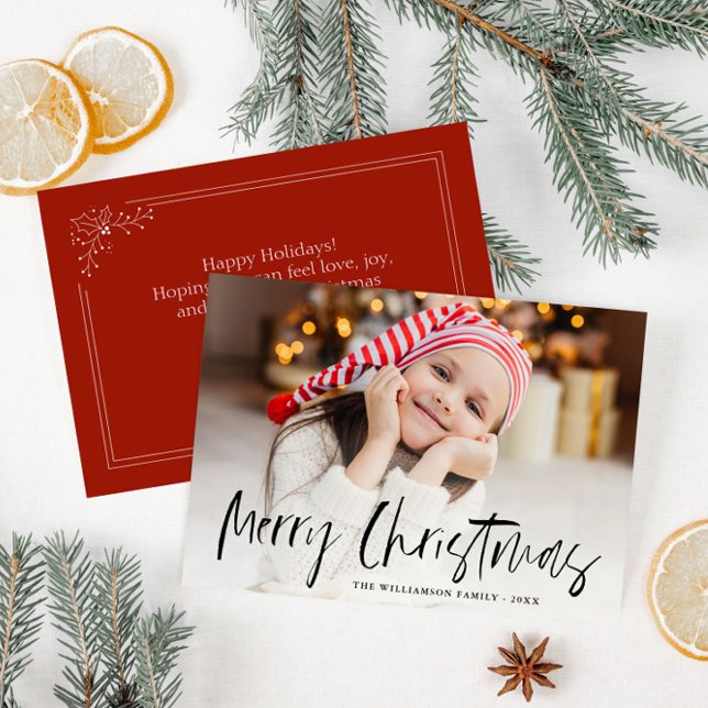 Postale fêtes de noël adorable carte photo personnalisé (Créateur téléchargé)