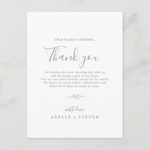 Postale Feuille minimale   Carte de réception Dusty Blue M