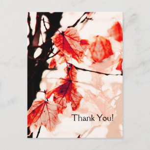 Postale feuilles d'automne blues mariage carte de remercie