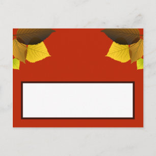Postale Feuilles du feuillage de la carte de place inscrip