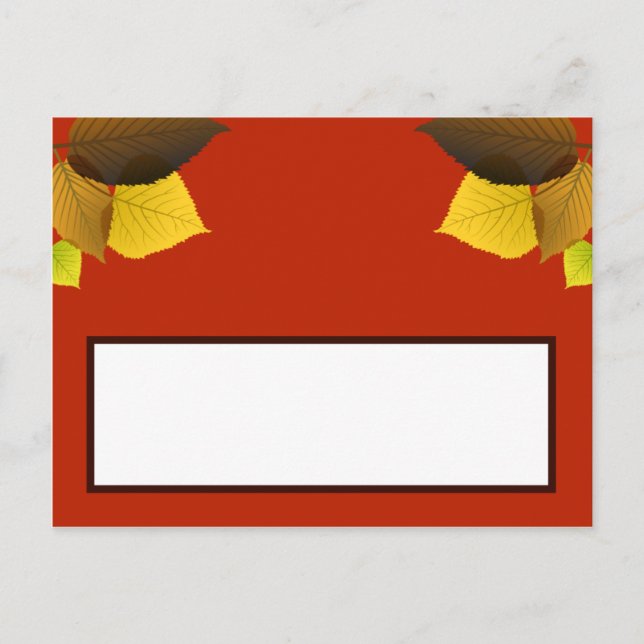 Postale Feuilles du feuillage de la carte de place inscrip (Devant)