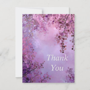 Postale Feuilles rose et violet clair violet Carte de reme