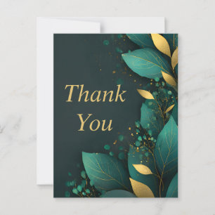 Postale Feuilles verts et or sur Palm Green Carte de remer