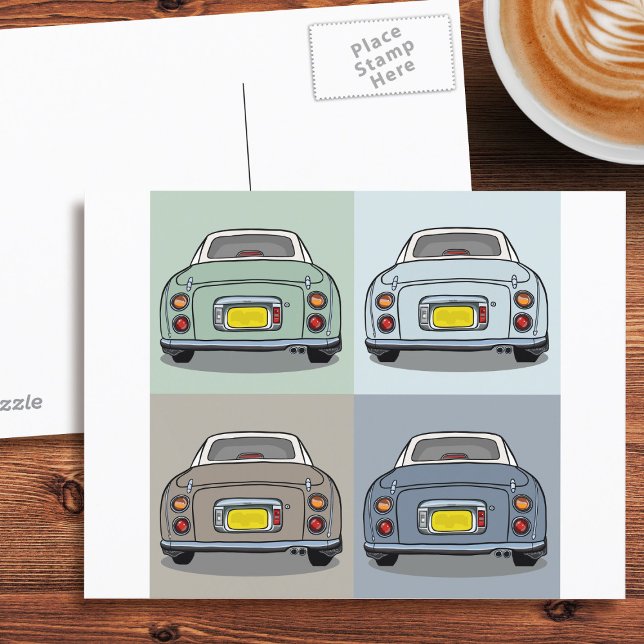 Postale Figarations Saisons de Figaro Voiture Carte postal (Fun figgy postcard to send to your car, or your friends)