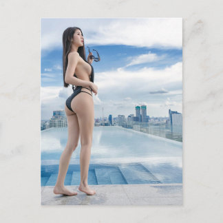 Postale Fille de la ville sexy ! Fille pin up photo carte 