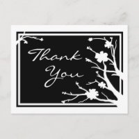 Fleur blanche noire personnalisable merci carte po